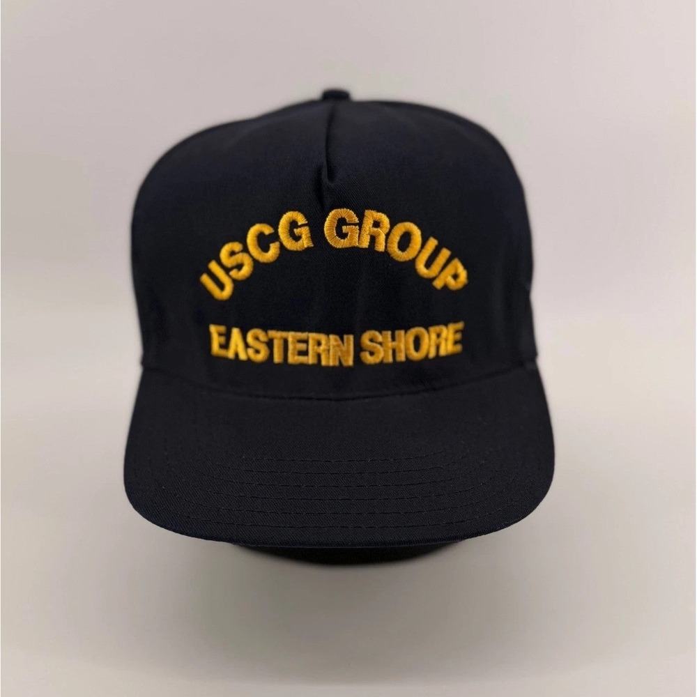 Vintage 90s USCG Group Eastern Shore Snapback Hat Made in USA Navy Military Cap